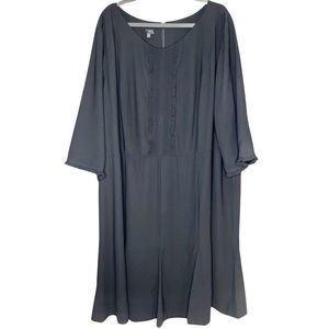 Talbots NWT Black Ruffle Long Sleeve Dress Womens Plus Size 24W - 3X